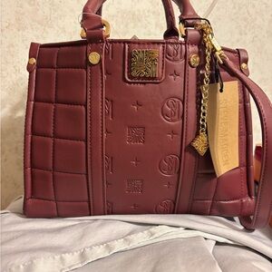 Steve Madden Maroon Quilted Satchel